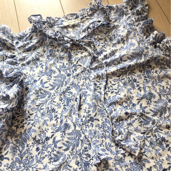 Anthropologie Pleione Botanical Print Ruffle Blouse Size S - Picture 7 of 10